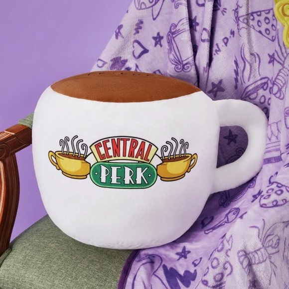 FRIENDS X Letter Print Coffee Cup Shaped Throw Pillow,Gifts - Picture 3 of 4